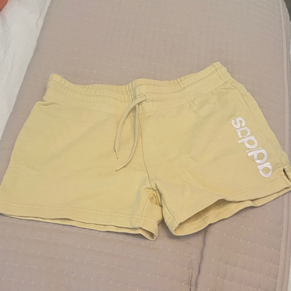 adidas Women's Light Yellow Athletic Shorts